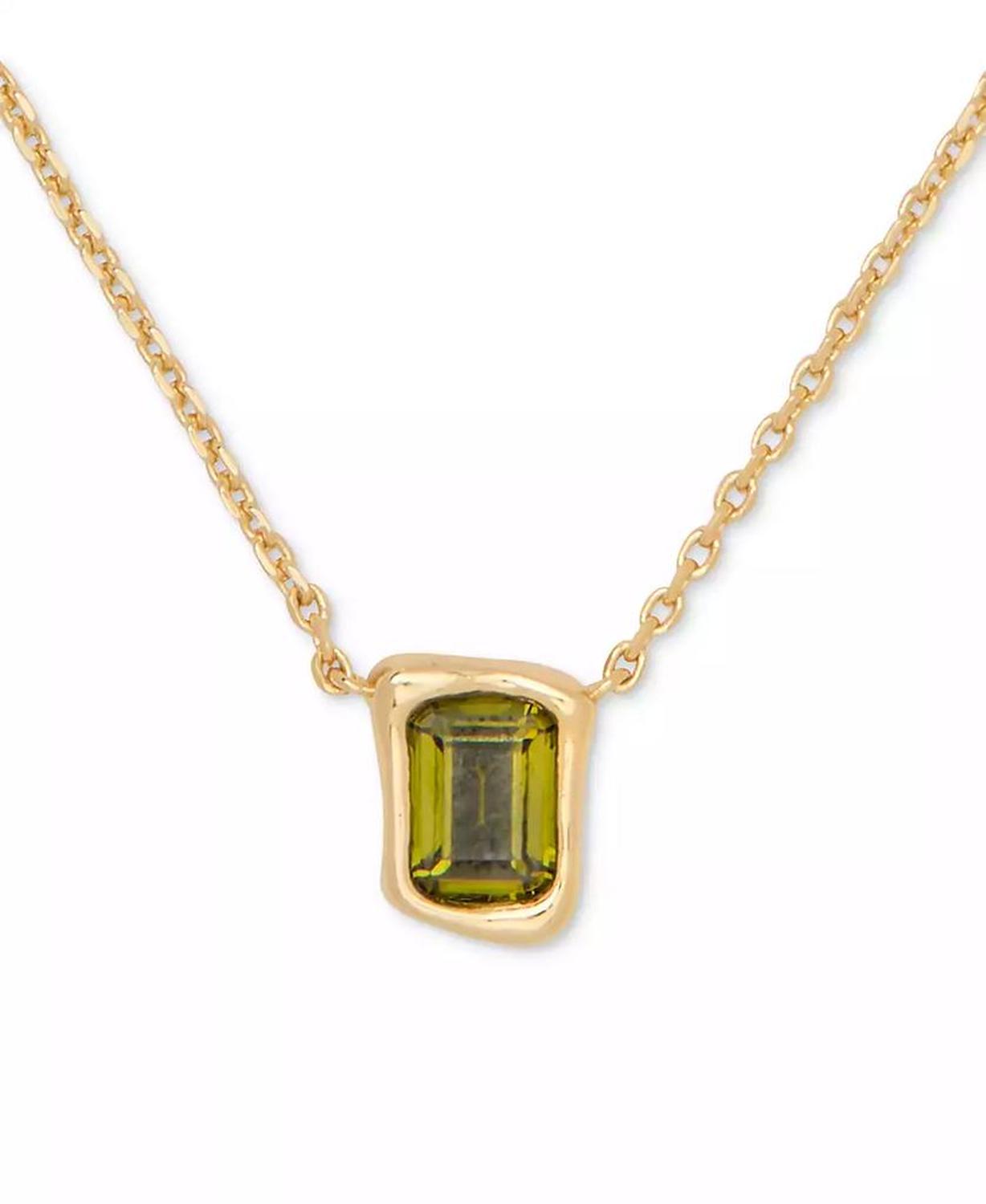 Cubic Zirconia Pendant Necklace, 16" + 3" extender