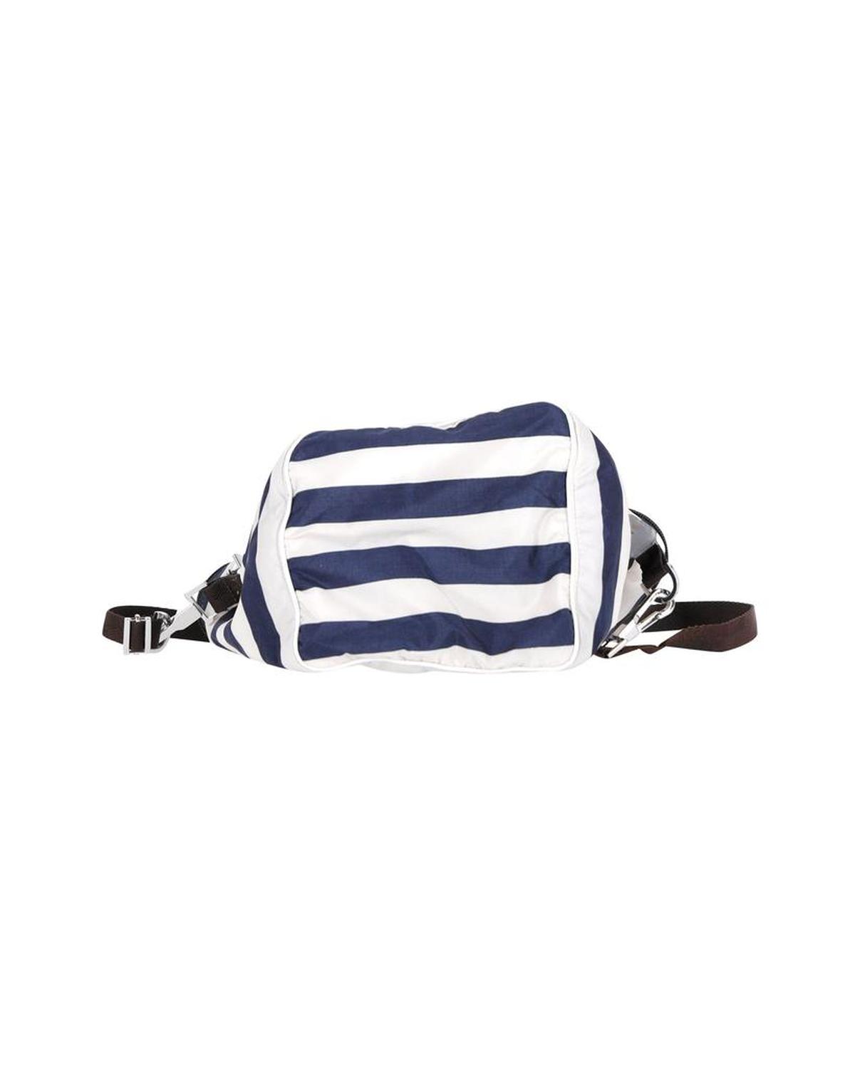 'S Striped Bag in White Polyamide