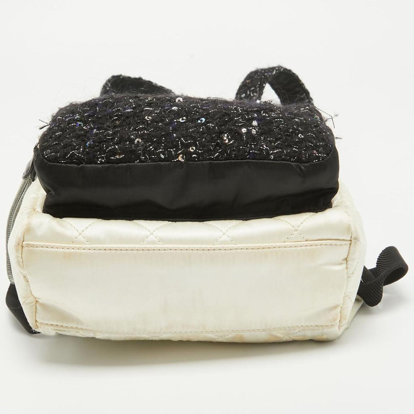 Chanel /offQuilted Satin And Tweed Sequins Mini Backpack