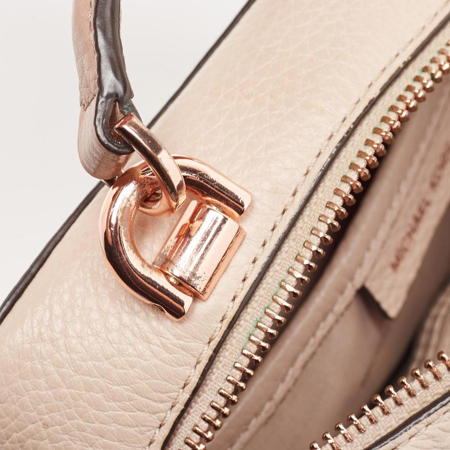 Michael Kors Cream/pink Leather Mini Mott Crossbody Bag