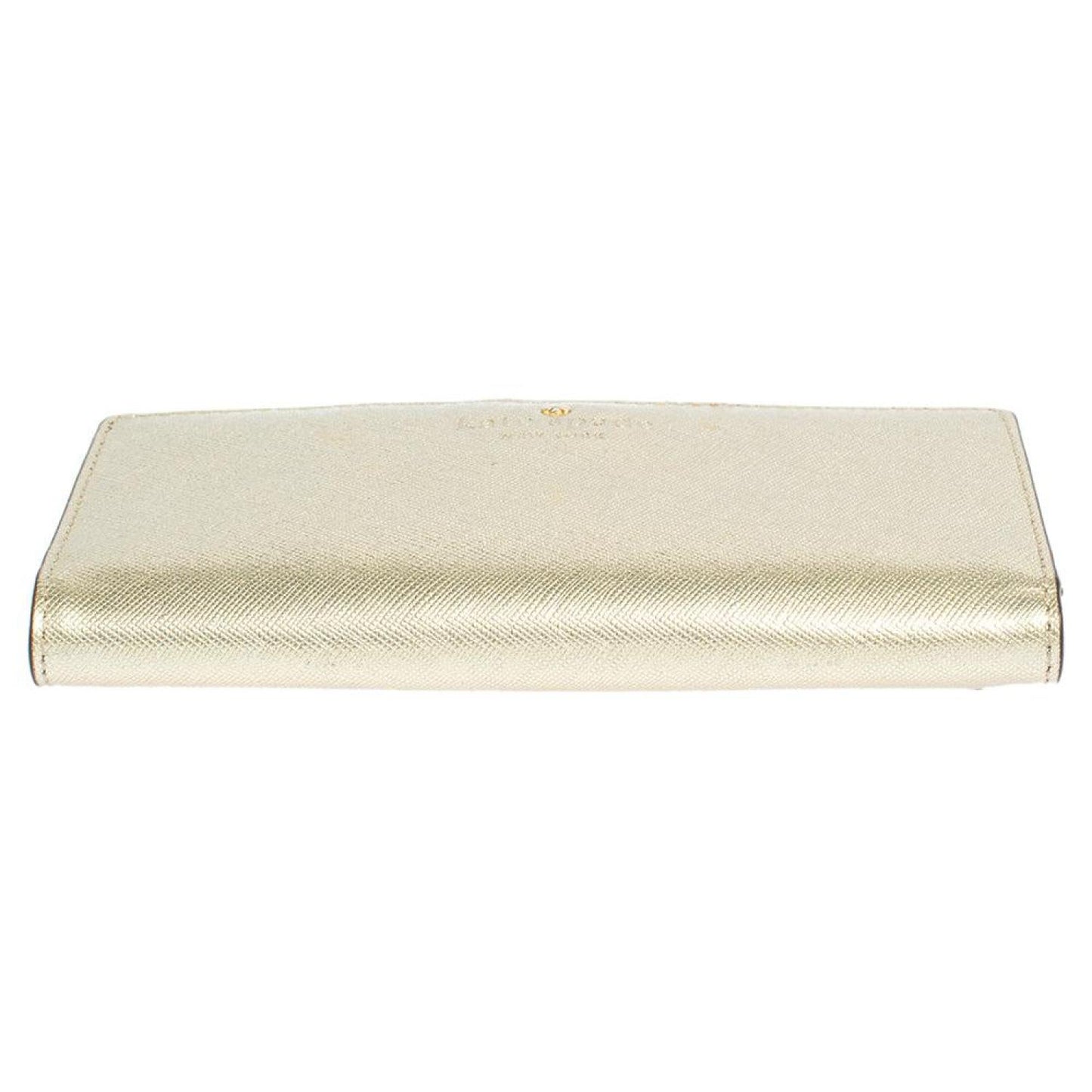 Kate Spade Metallic Gold Leather Long Flap Wallet