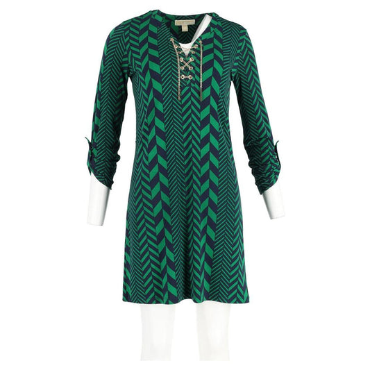Michael Chain Detail Dress in Green Polyester