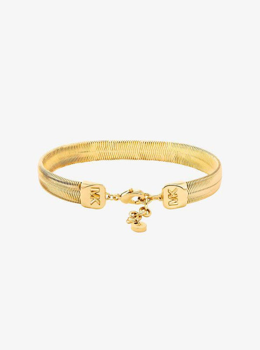 Precious Metal-Plated Brass Tubogas Snake Chain Bracelet