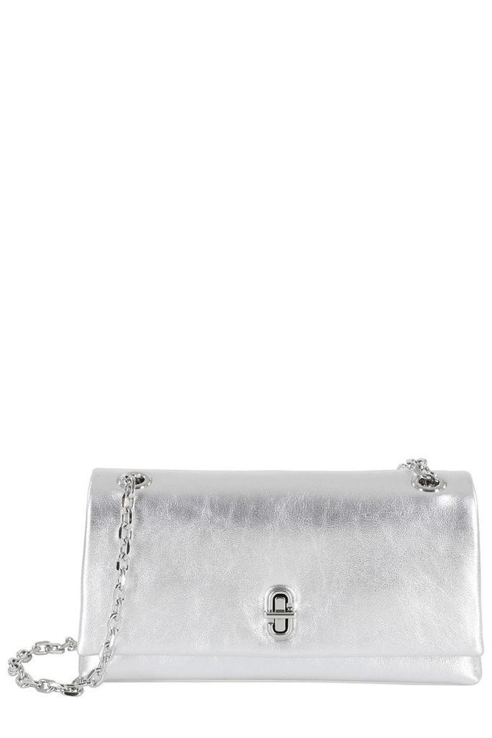 Metallic Leather Dual Chain Wallet