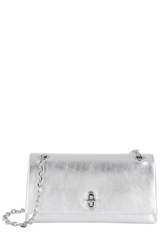 Metallic Leather Dual Chain Wallet