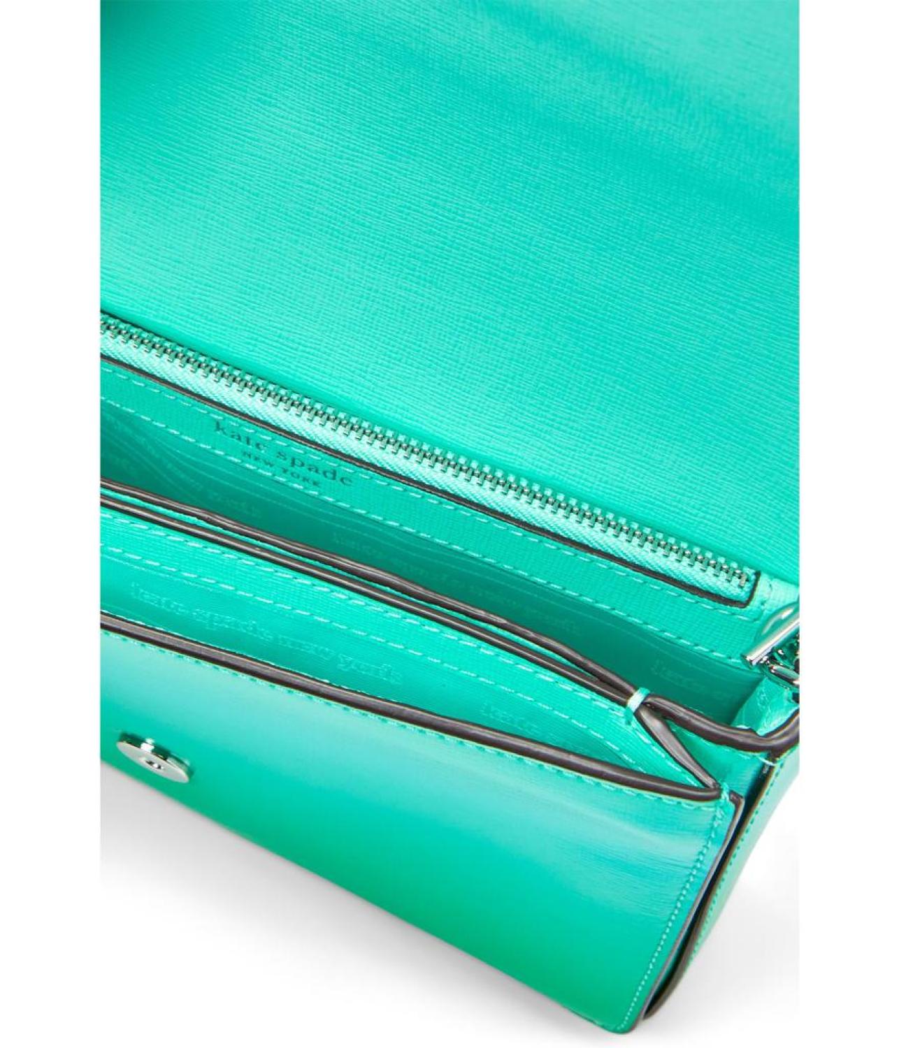 Morgan Ombre Saffiano Leather Flap Chain Wallet