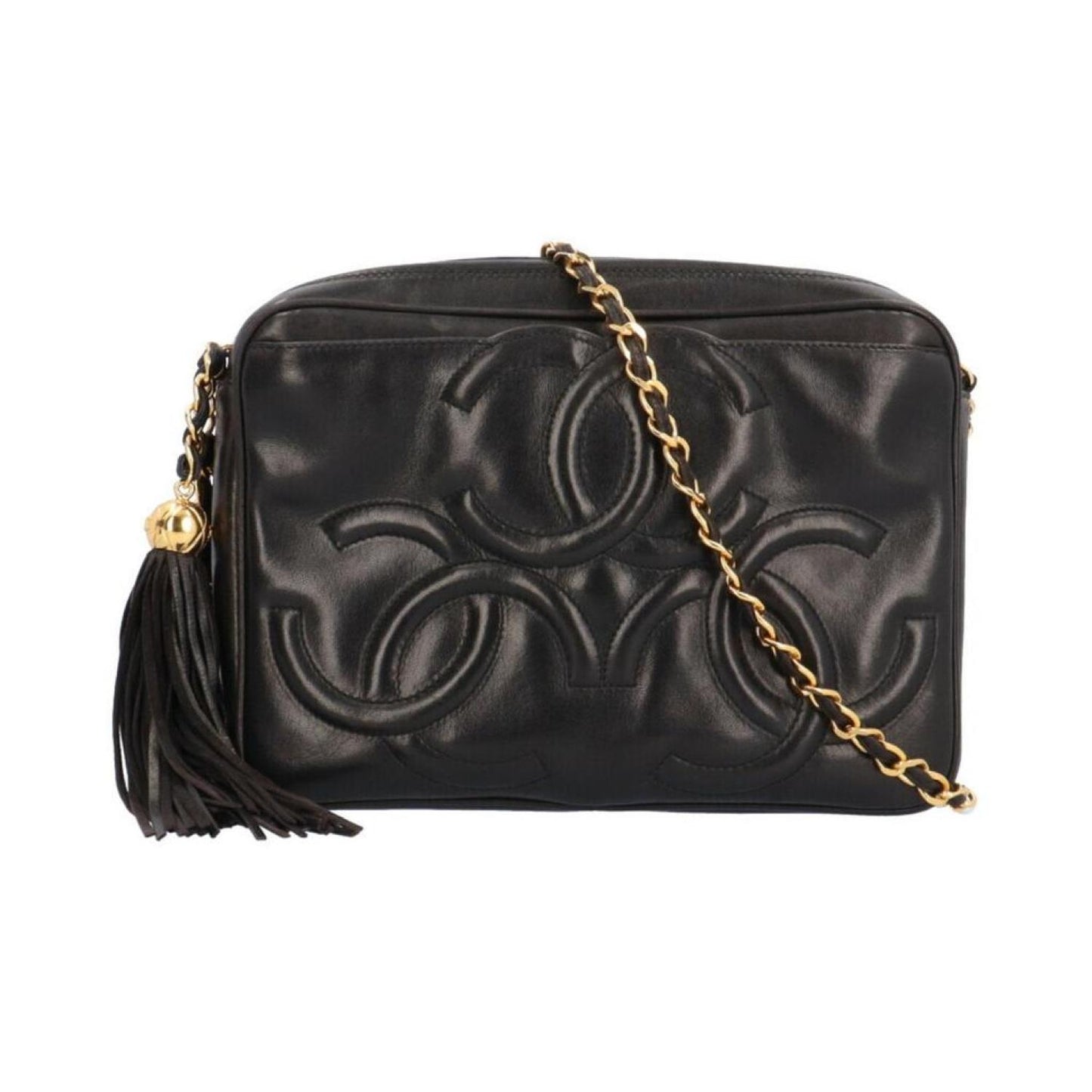 Chanel Logo Cc Leather Shoulder Bag (Pre-Owned)