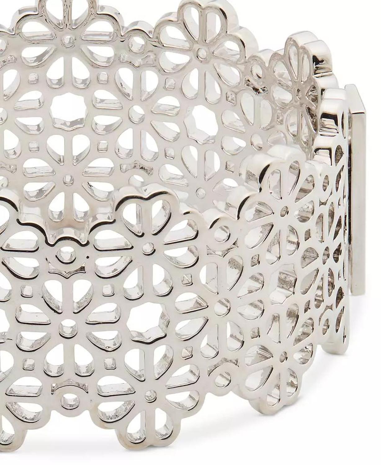 Spade Flower Lace Wide Bangle Bracelet