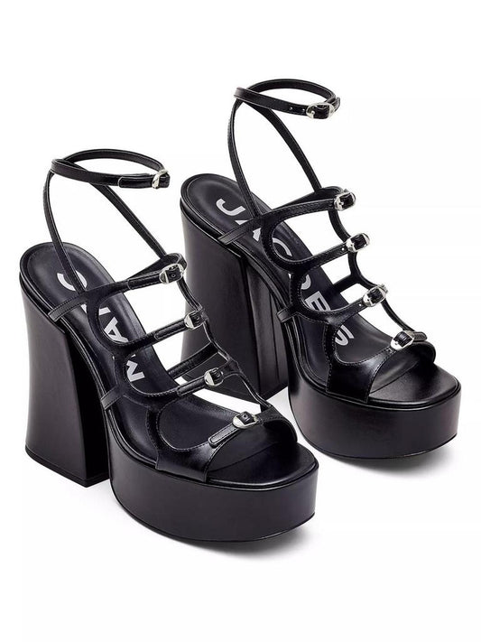 Kiki Leather Platform Pump Sandals