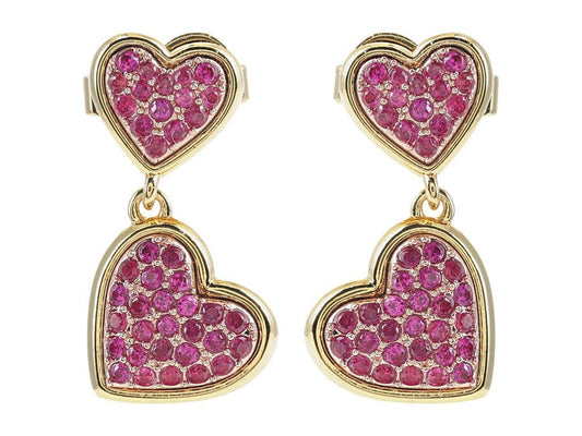 Heart Pave Drop Earrings