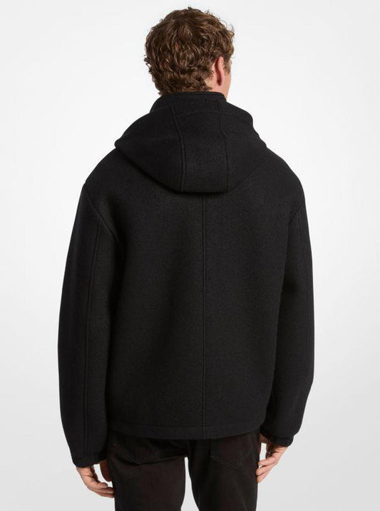 Wool Blend Hooded Jacket
