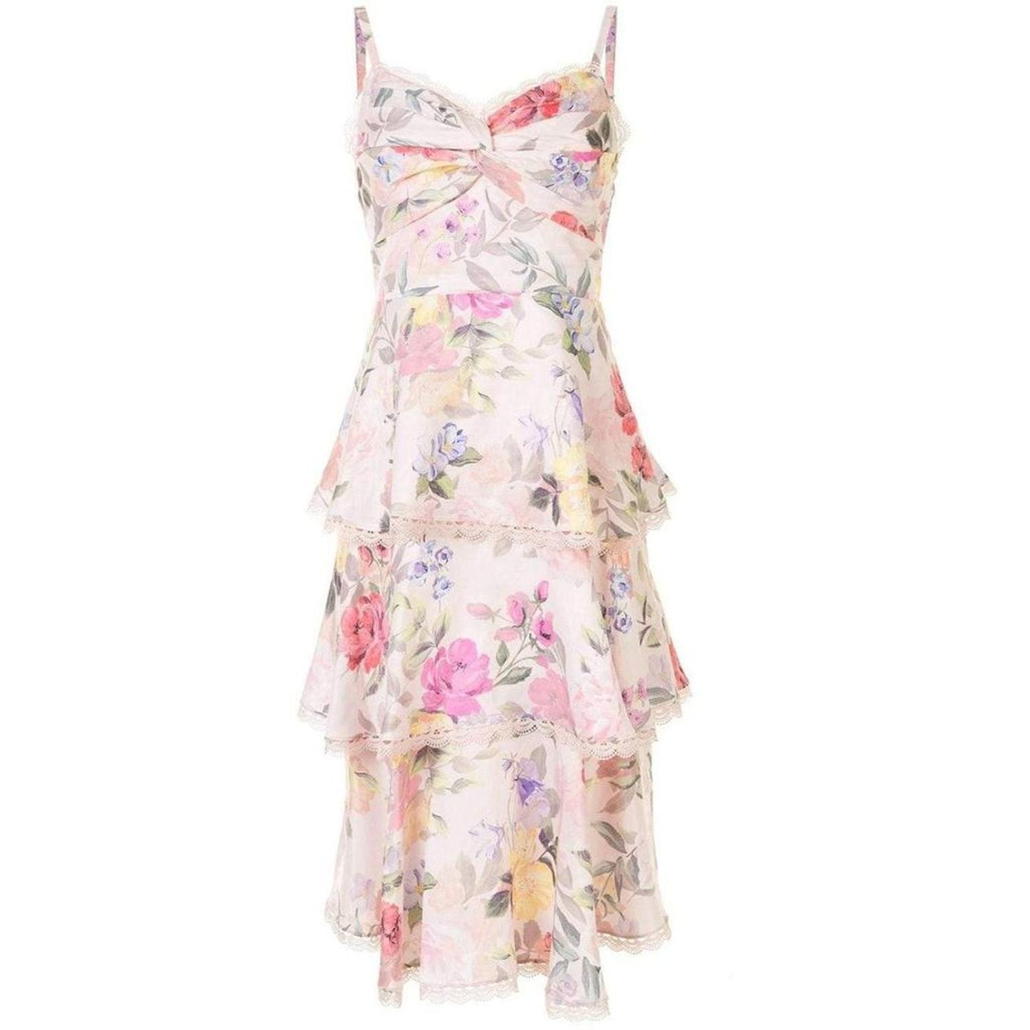Twisted Tiered Linen Day Dress