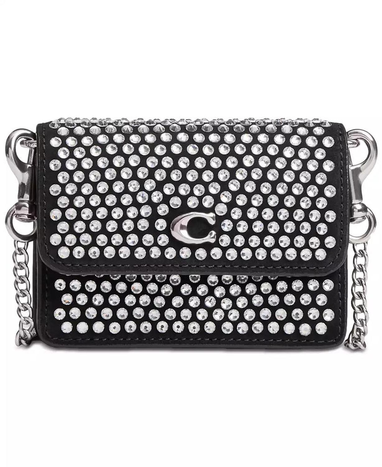 Essential Half Flap Card Case with Crystal