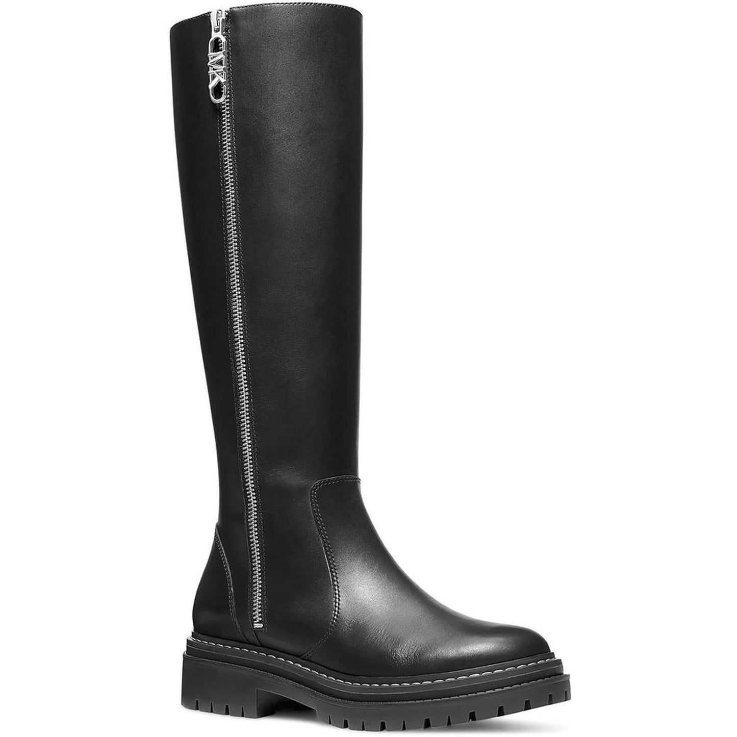 REGAN BOOT Womens Faux Leather Side Zipper Knee-High Boots