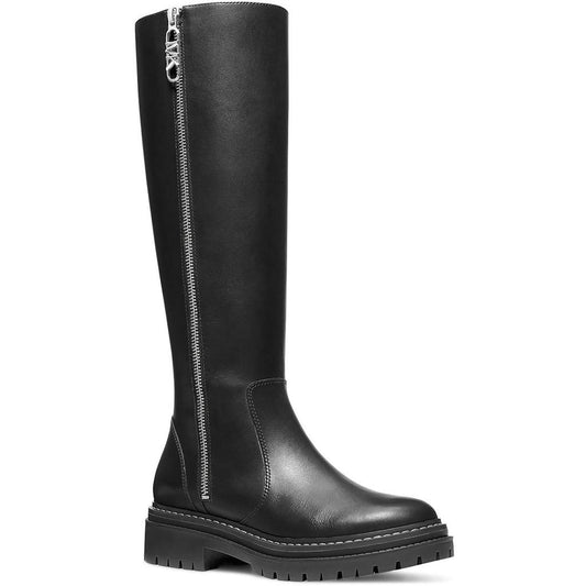 REGAN BOOT Womens Faux Leather Side Zipper Knee-High Boots