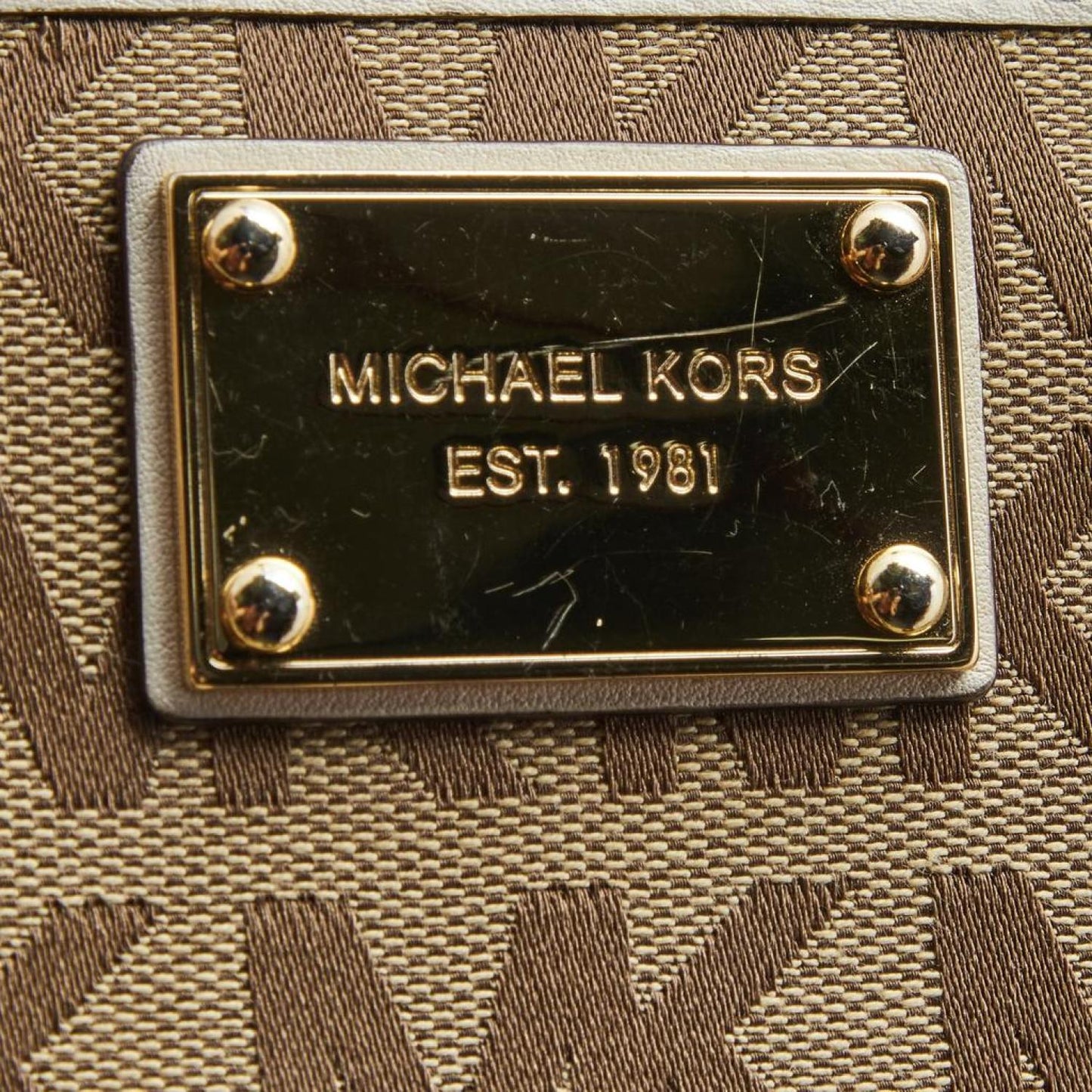 Michael Kors Signature Canvas And Leather Zip Around Wallet
