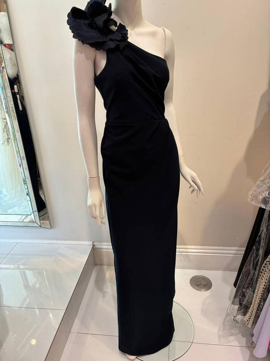 One Shoulder Long Dress In Navy