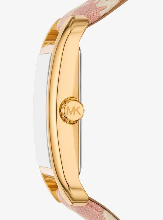 Monroe Gold-Tone and Logo Jacquard Watch