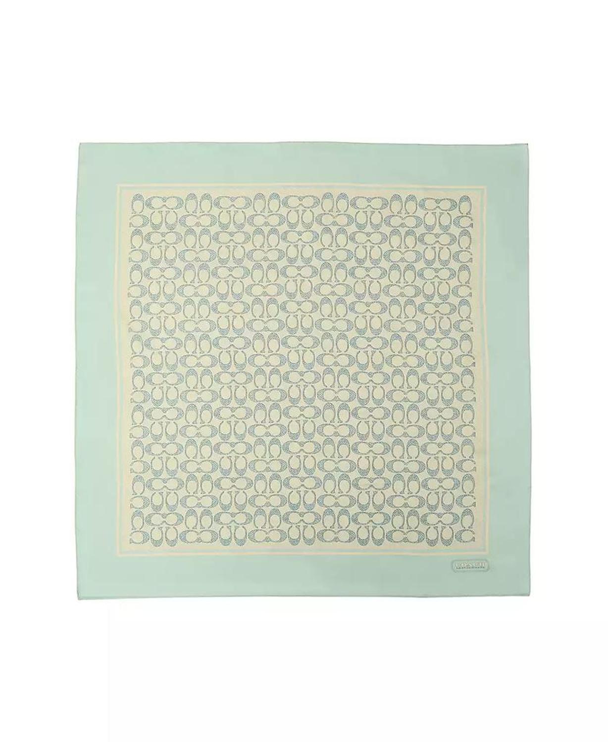 Textured Signature Print Silk Square Scarf