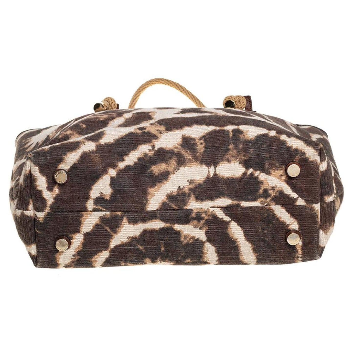 Michael Michael Kors Brown/beige Printed Canvas Rope Handle Tote