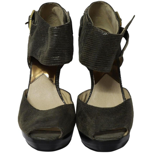 Michael Kors Heidi Platform Heels in Black Leather