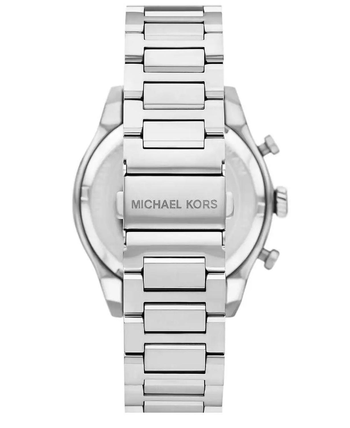 Men's Panorama Chronograph Silver-Tone Stainless Steel Watch, 44mm