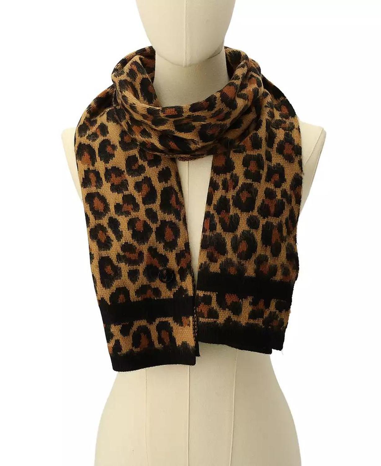 Women's Brushed Three Color Leopard Scarf