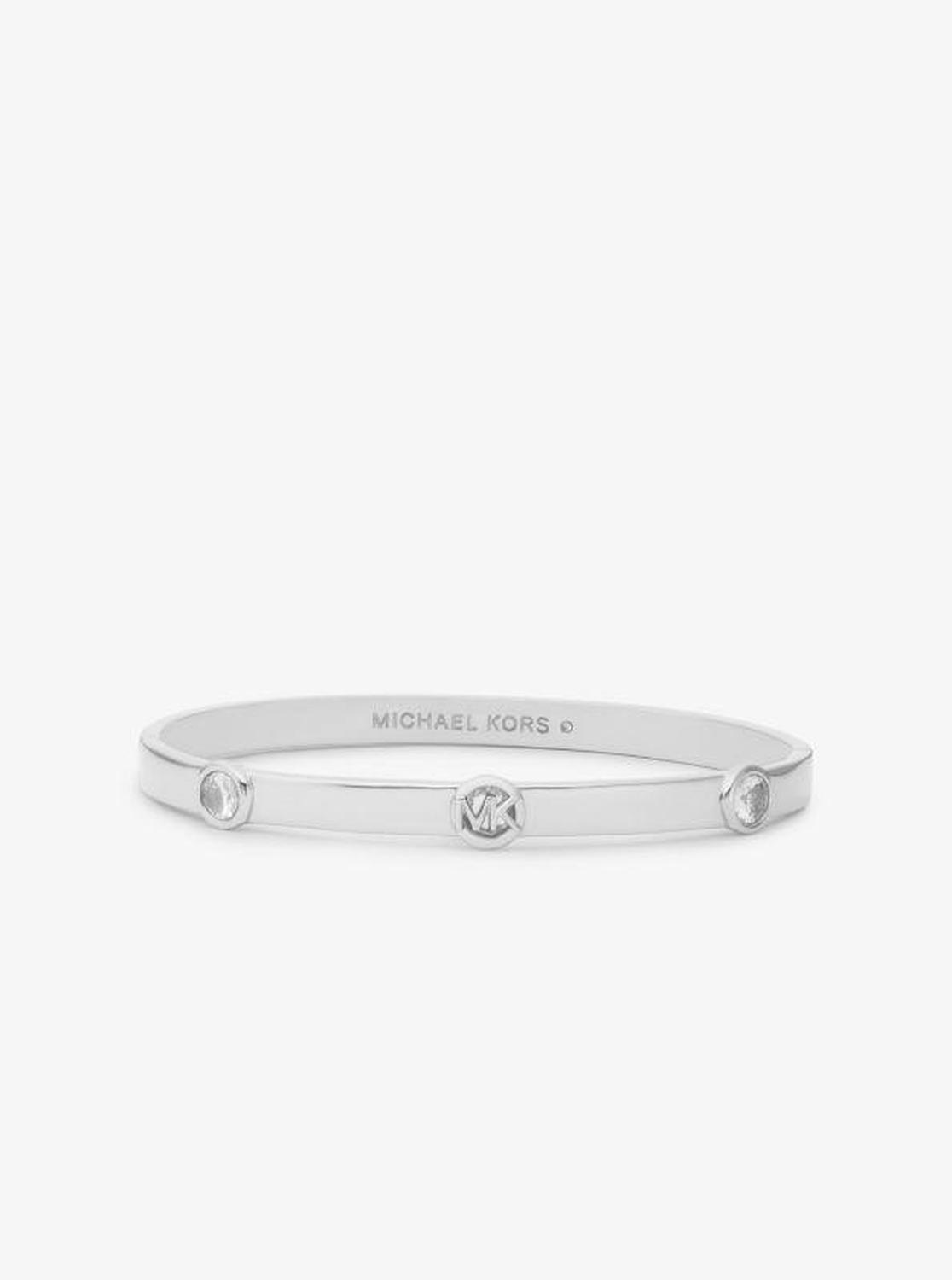 Precious Metal-Plated Brass Logo Bangle