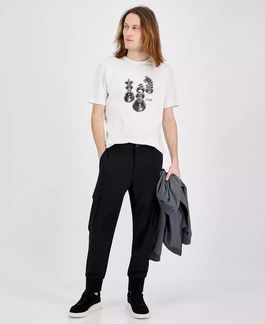 Men's Short Sleeve Crewneck Chess Graphic T-Shirt