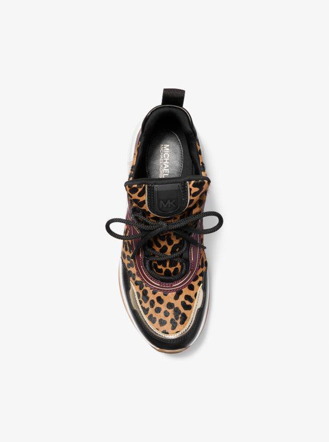 Olympia Leopard Print Calf Hair Trainer