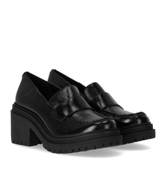 Rocco Black Heeled Loafer