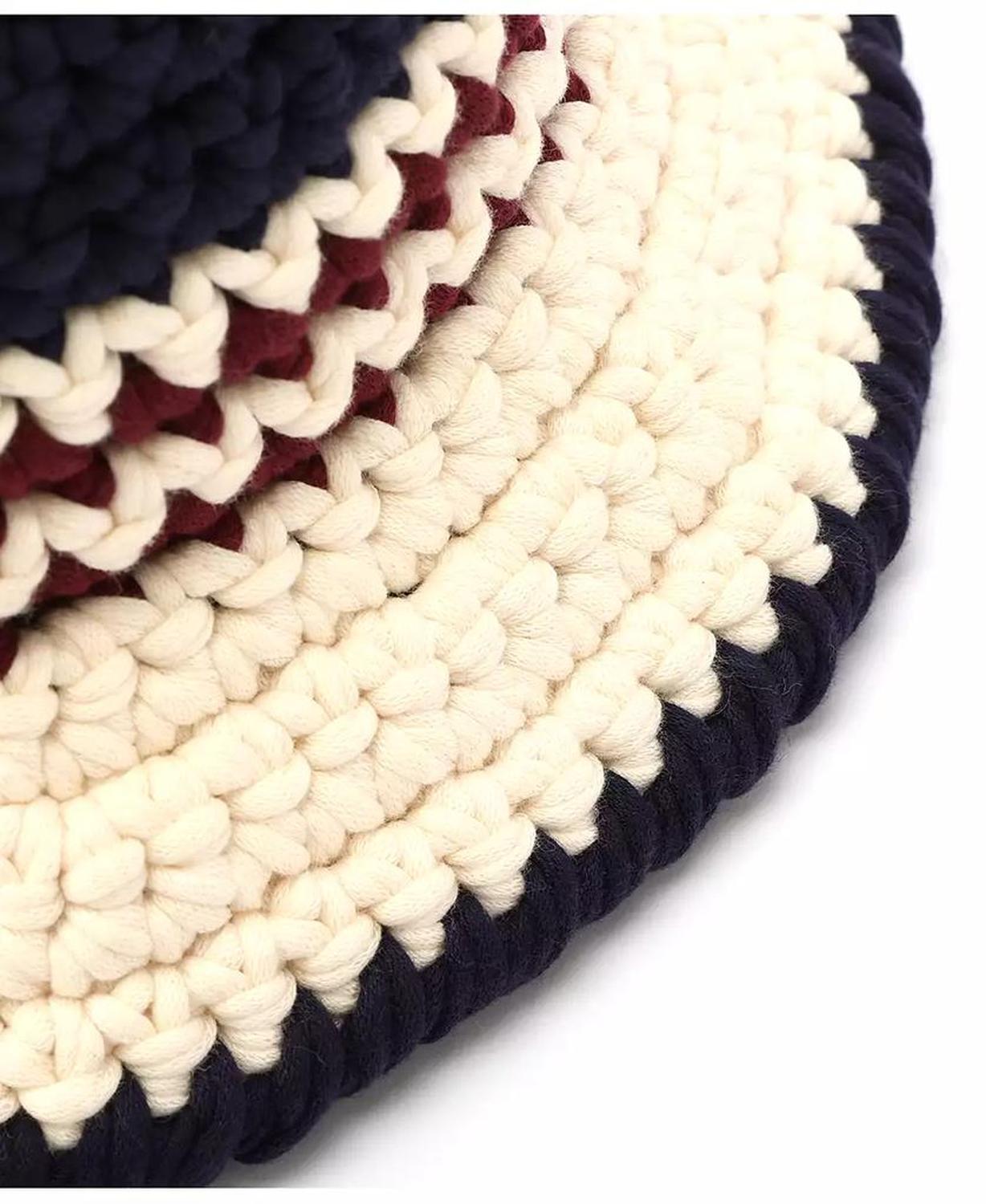 Women's Stripe Crochet Bucket Hat