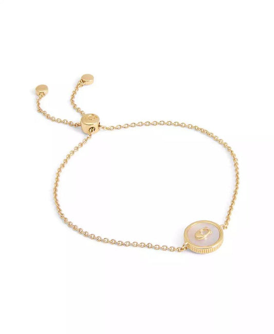 Signature Mother of Pearl Coin Slider Bracelet
