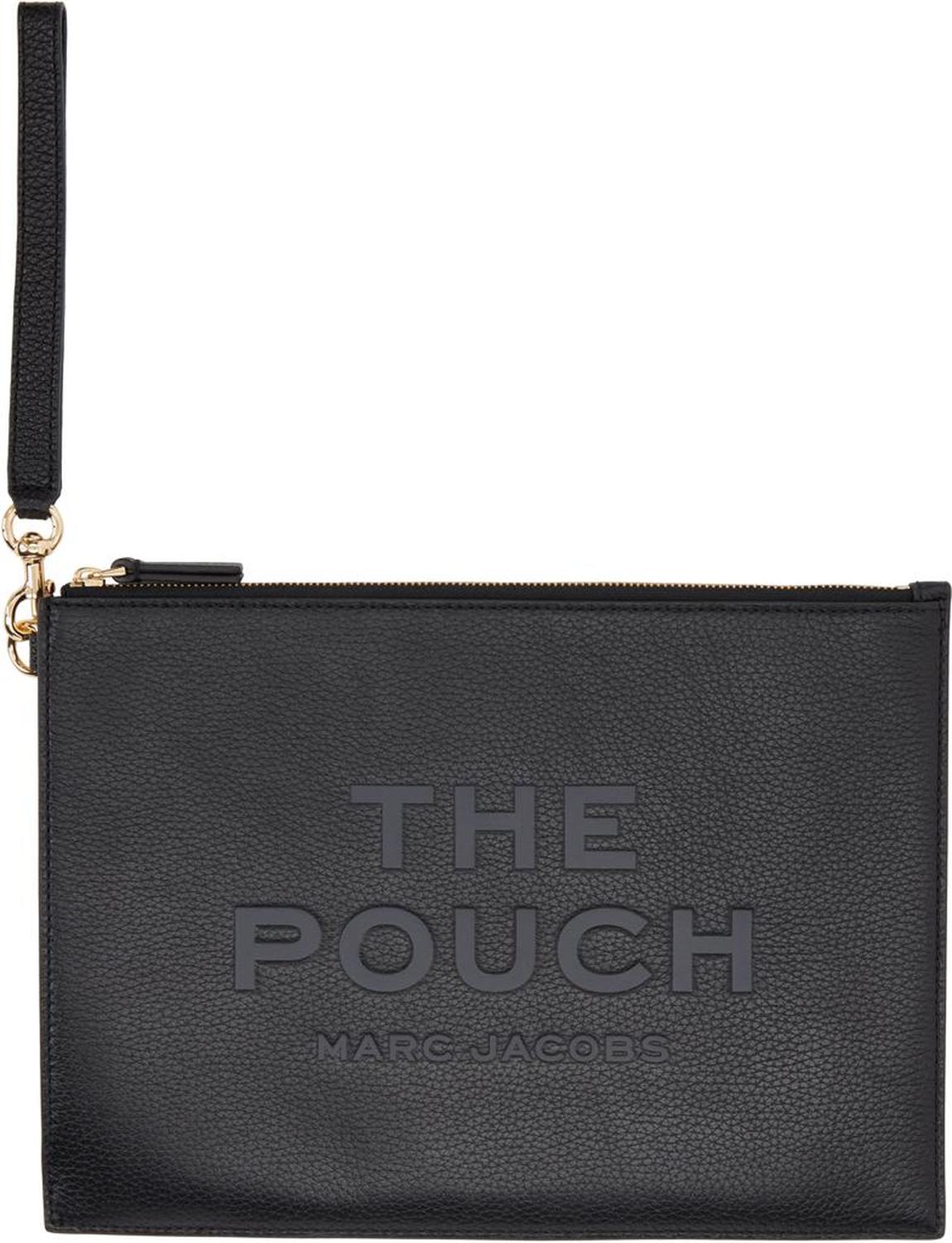 Black 'The Leather Large' Pouch