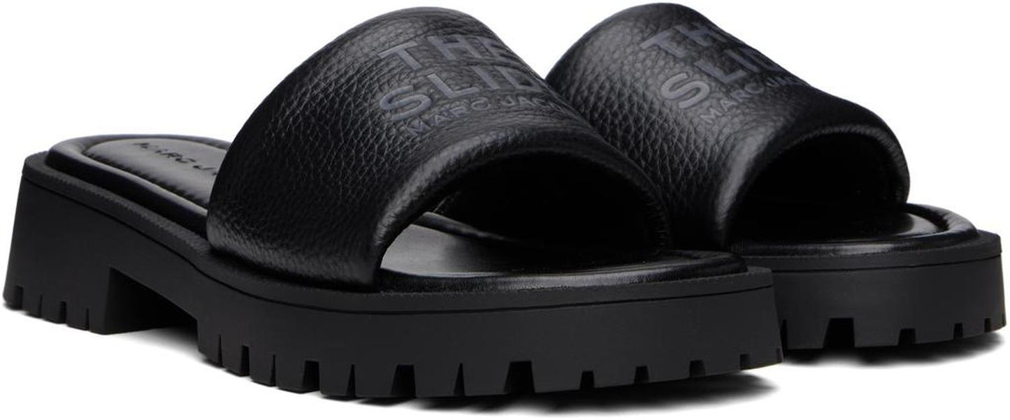 Black 'The Lug Sole Slide' Sandals