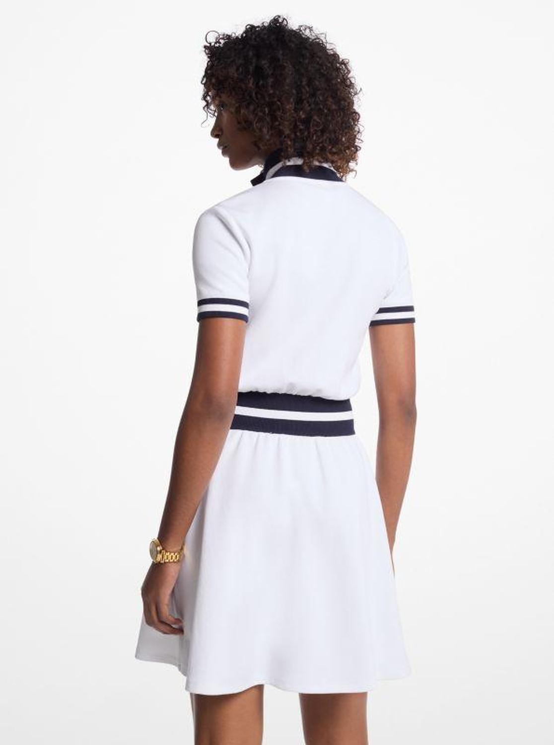 Cotton Blend Knit Zip-Up Dress