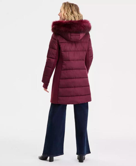 Women's Faux-Fur-Trim Hooded Puffer Coat, Exclusively at Macy's
