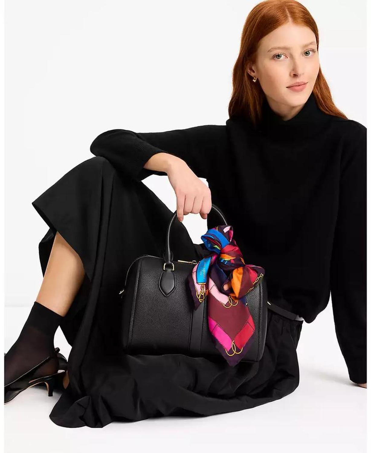 Women's Bag Print Silk Square Scarf