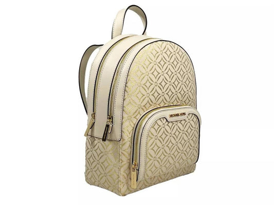 Women's Jaycee Zip Pocket Backpack Bag In Cream Gold