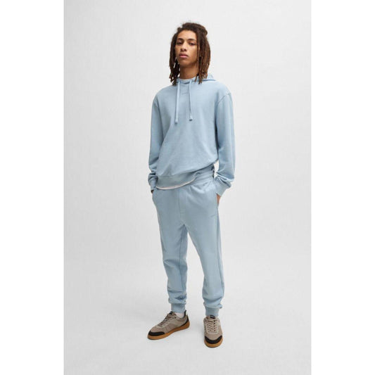 Cotton-terry tracksuit bottoms with logo print
