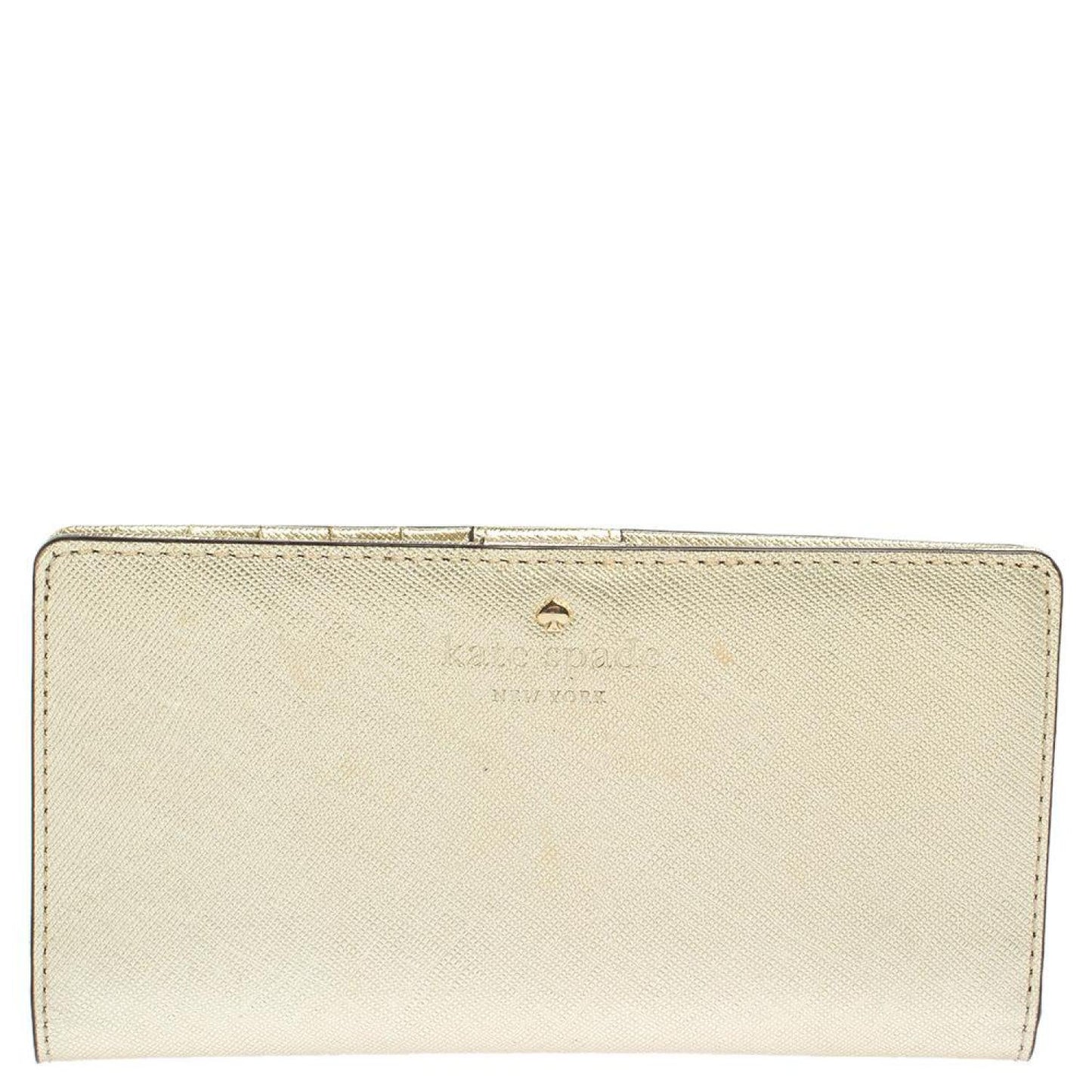 Kate Spade Metallic Gold Leather Long Flap Wallet