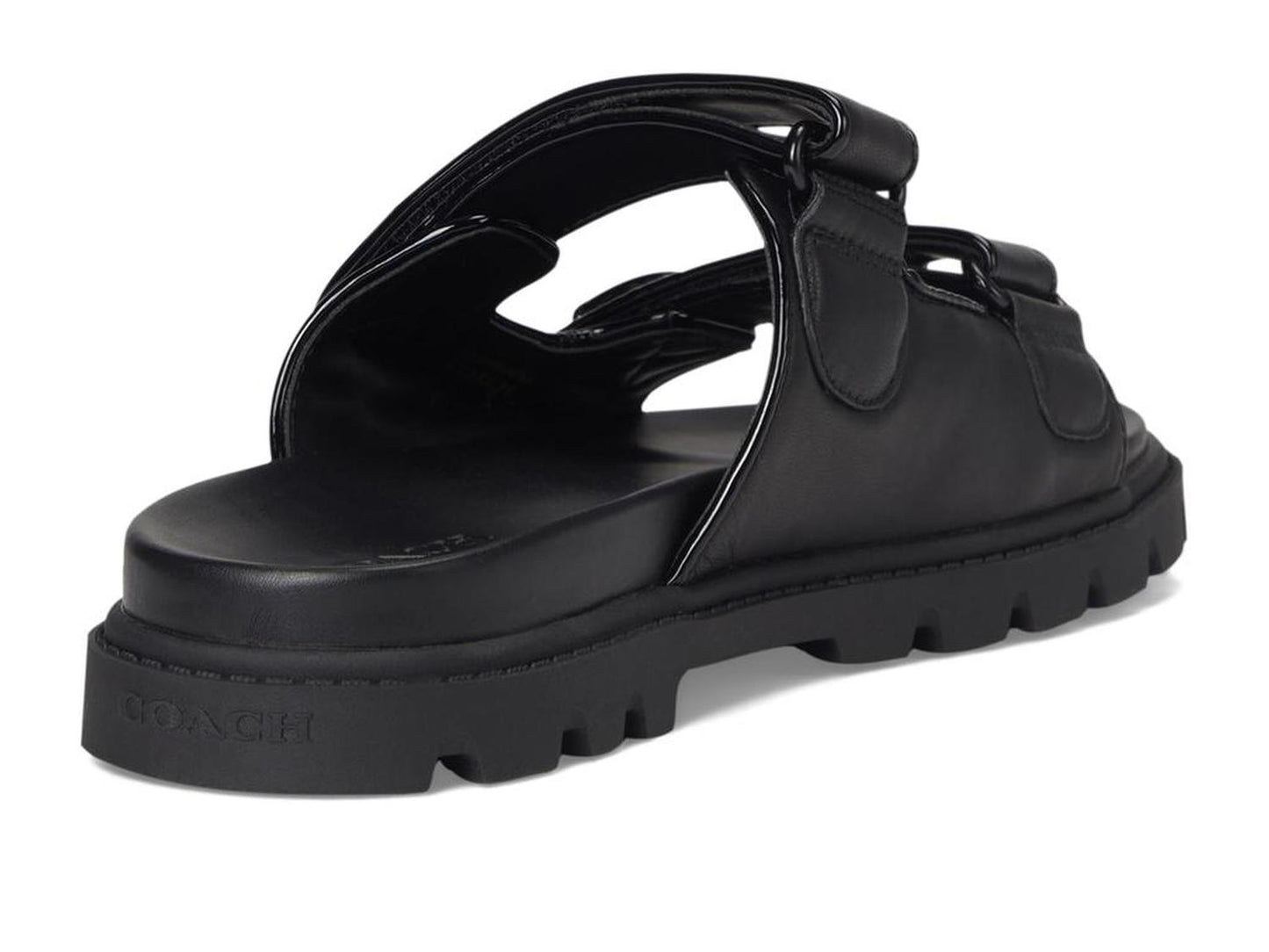 Sculpted C Leather Double Band Sandals