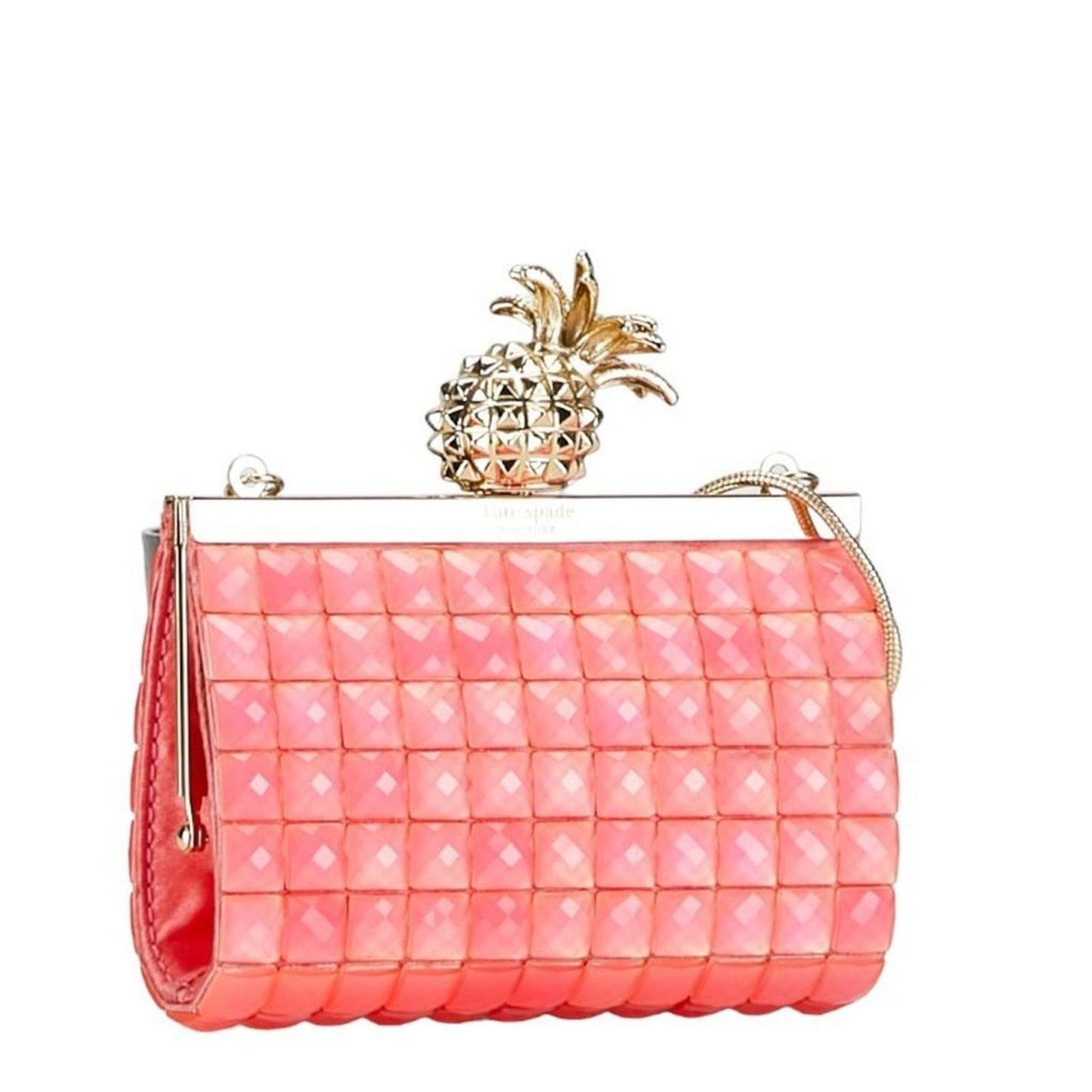 pink Plastic Clutch Bag Shoulder Bag (Pre-Owned)