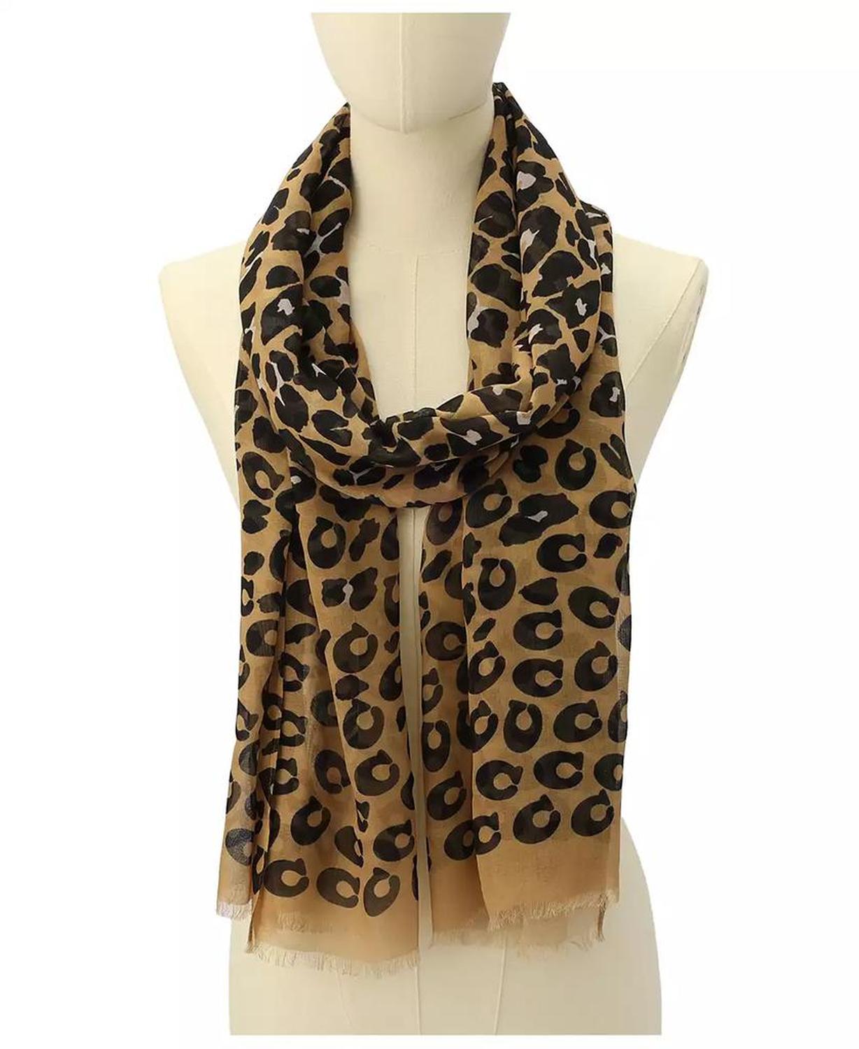 Leopard Print Oblong Scarf