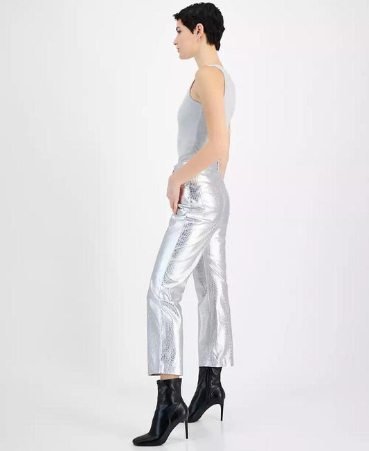 Women's Croc-Embossed Straight Pants