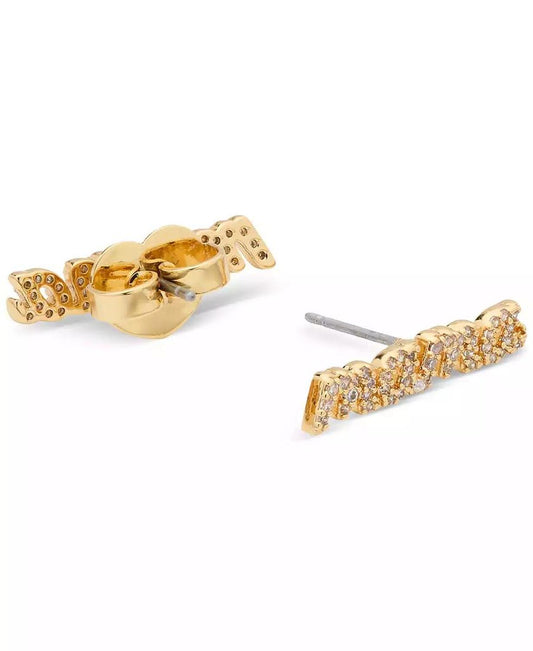 Gold-Tone Mama Said Pavé Stud Earrings