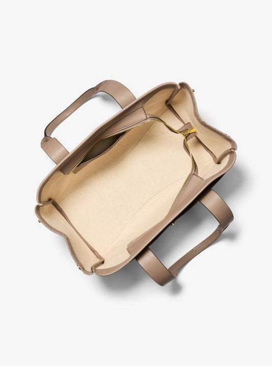 Romee Large Signature Logo and Leather Tote Bag