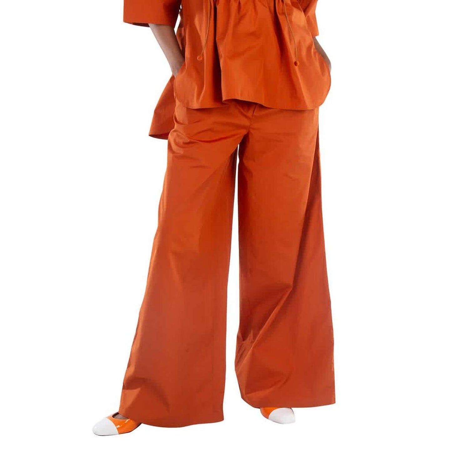 Navigli High-Rise Cotton Wide-Leg Pants