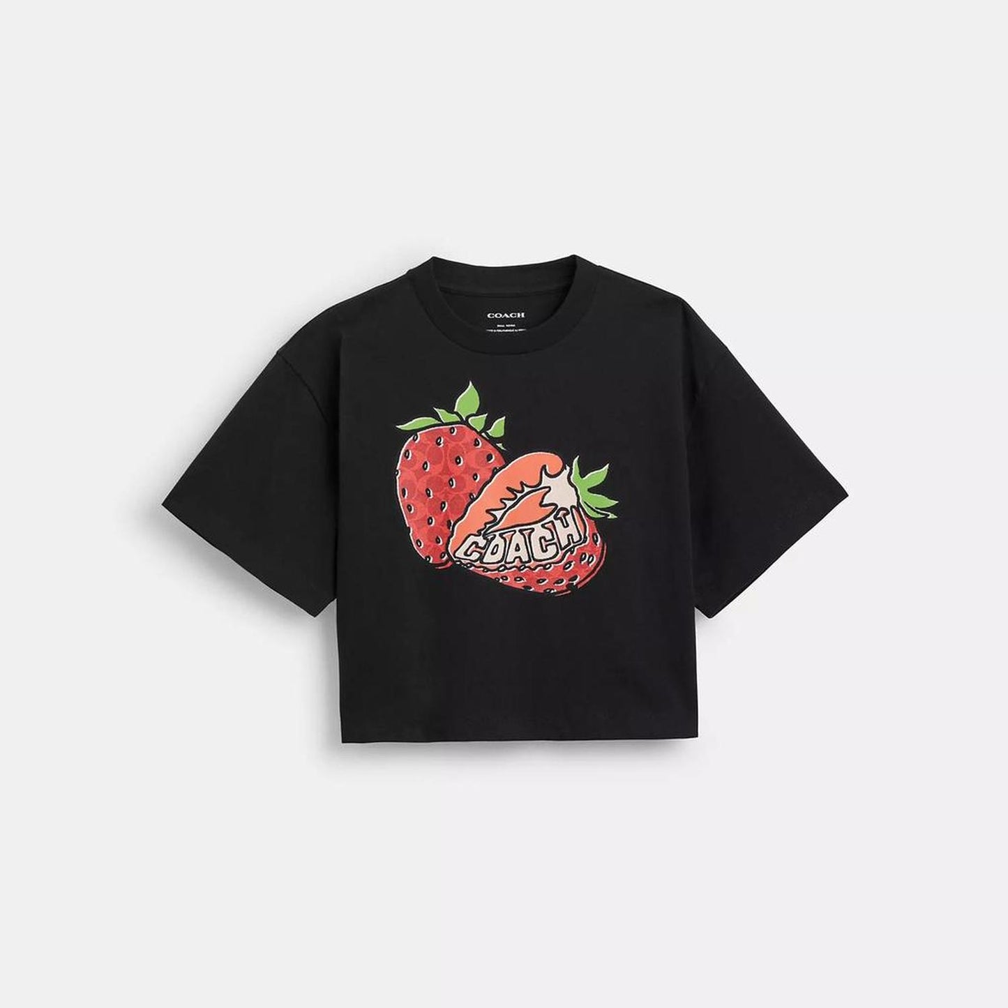 Strawberry Cropped T Shirt In Organic Cotton