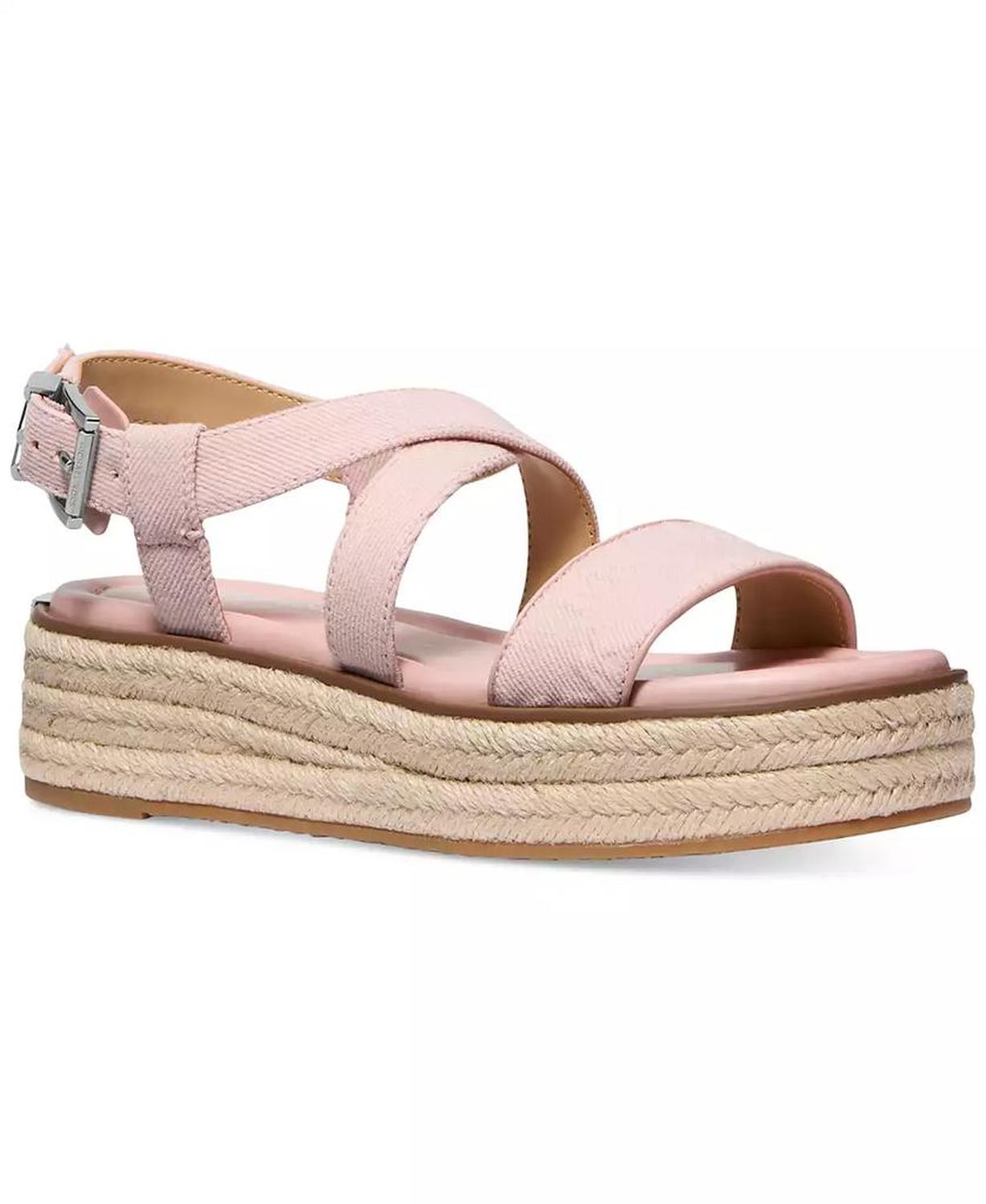 MICHAEL Lynn Leather Buckled Espadrille Sandals